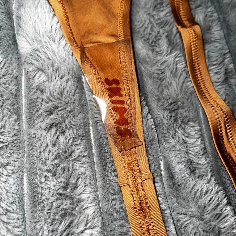 Size: 4X SKIMS Swim Tanga Bikini Bottoms in Almond.